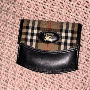Burberrys Plaid and Black Leather Wallet brand new!